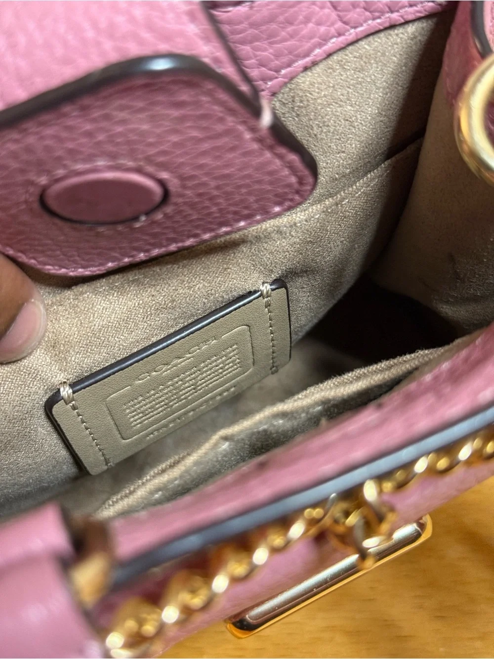 Coach Cream and Pink Floral Mini Crossbody Satchel
